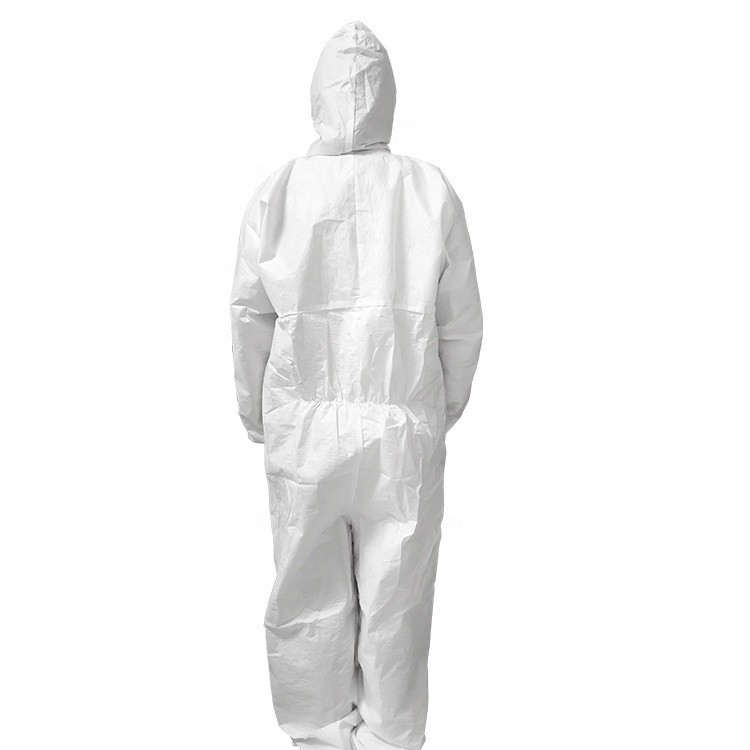 Costume jetable protecteur blanc de SMS avec Hood Suppliers Manufacturers fournisseur
