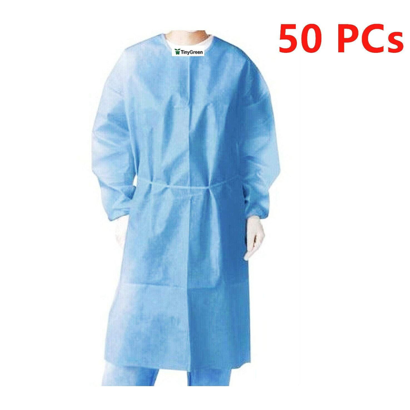 Les robes médicales protectrices mettantes et ôtantes de sécurité jetable imperméabilisent fournisseur